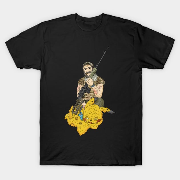 a russian dragunov hunter with a new trophy. T-Shirt by JJadx